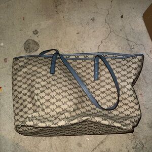 Vintage y2k Michael Kors Beige and Blue Tote Bag